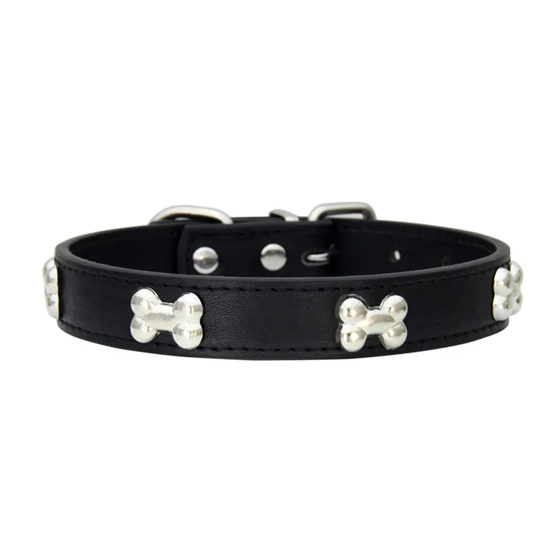 Leather Dog Collar Breakaway Puppy Collar for Small & Large Dogs