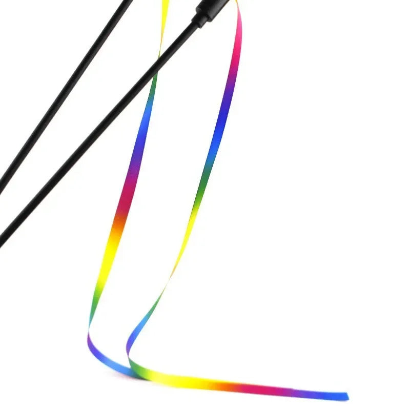 Cat Teaser Toy – Colorful Ribbon Wand for Cats & Kittens