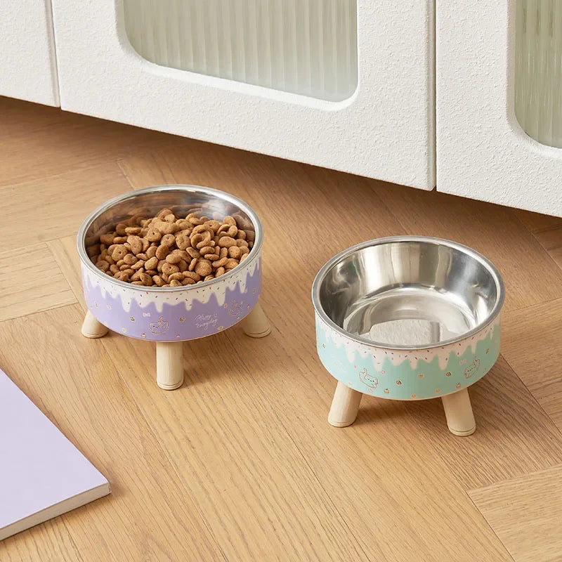 Elevated Cat Bowl Stainless Steel Raised Feeding Dish