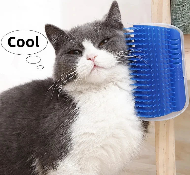 Cat Corner Brush Self Grooming Hair Removal & Massage Scratcher