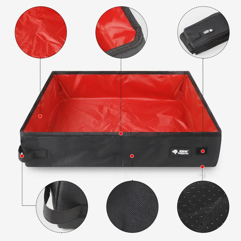 Portable Cat Litter Box – Foldable Travel Pet Toilet Tray
