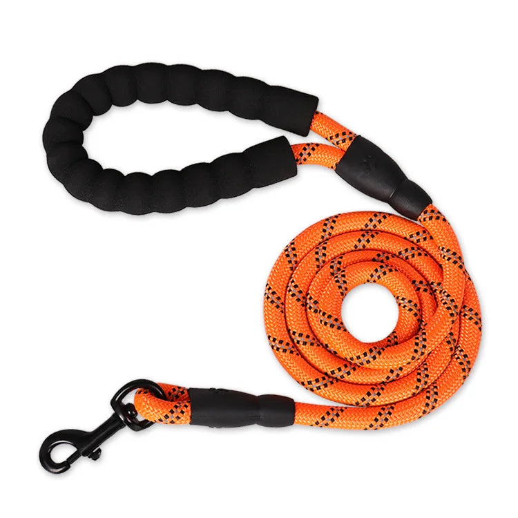 Nylon Dog Leash – Soft Handle Reinforced Lead for Daily Walks