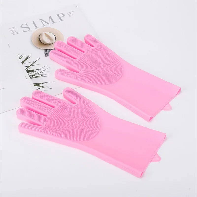 Pet Grooming Gloves, Silicone Dog & Cat Bathing Brush