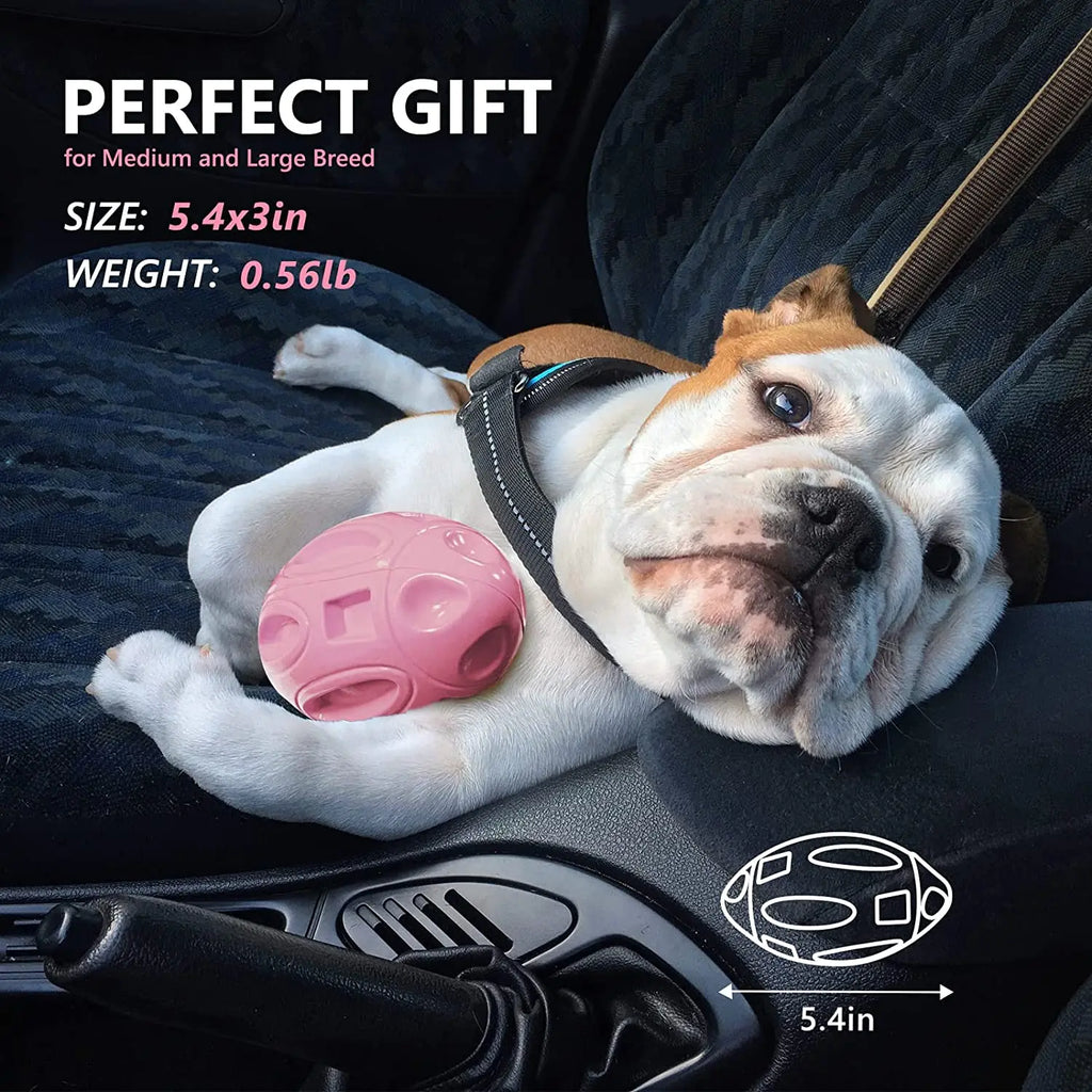 Rubber Dog Chew Ball – Squeaky Toy for Medium & Large Dogs