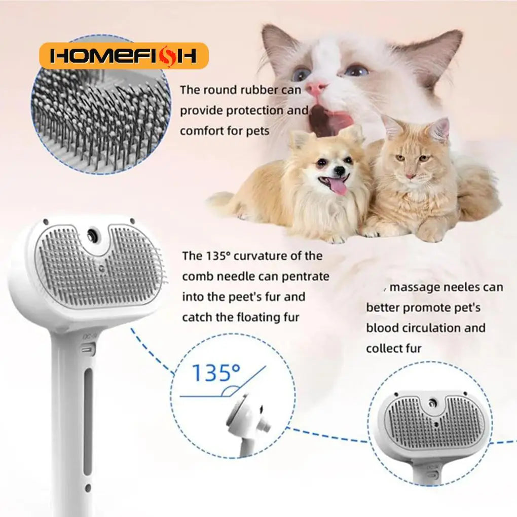 Steam Dog Grooming Brush with Water Tank