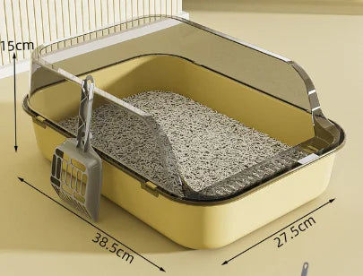 Enclosed Cat Litter Box – High-Sided Splashproof Tray