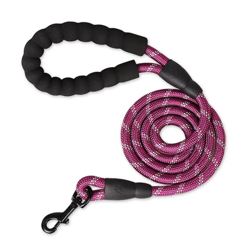 Reflective Dog Leash – Nylon Walking Lead with Quick Release