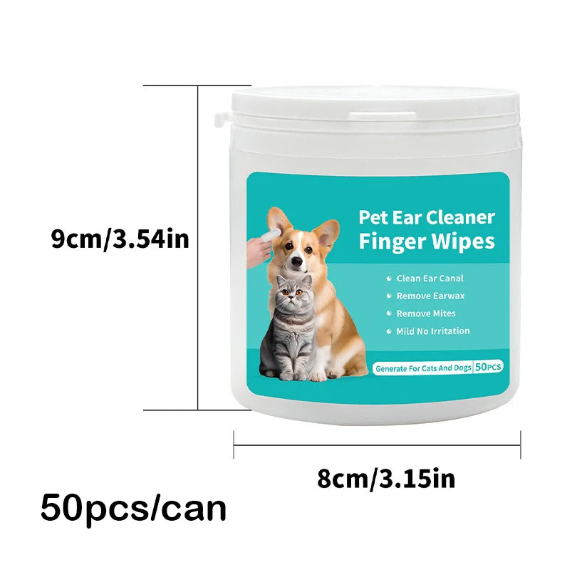 Dog Ear Cleaning Wipes, Cat Ear Care Wipes for Pet Grooming