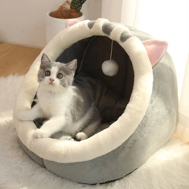 Enclosed Cat Bed, Foldable Washable Sleeping Cave for Small Pets