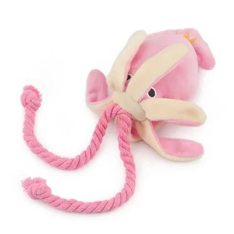 Octopus Dog Toy Interactive Rope Chew Toy for Teeth Cleaning