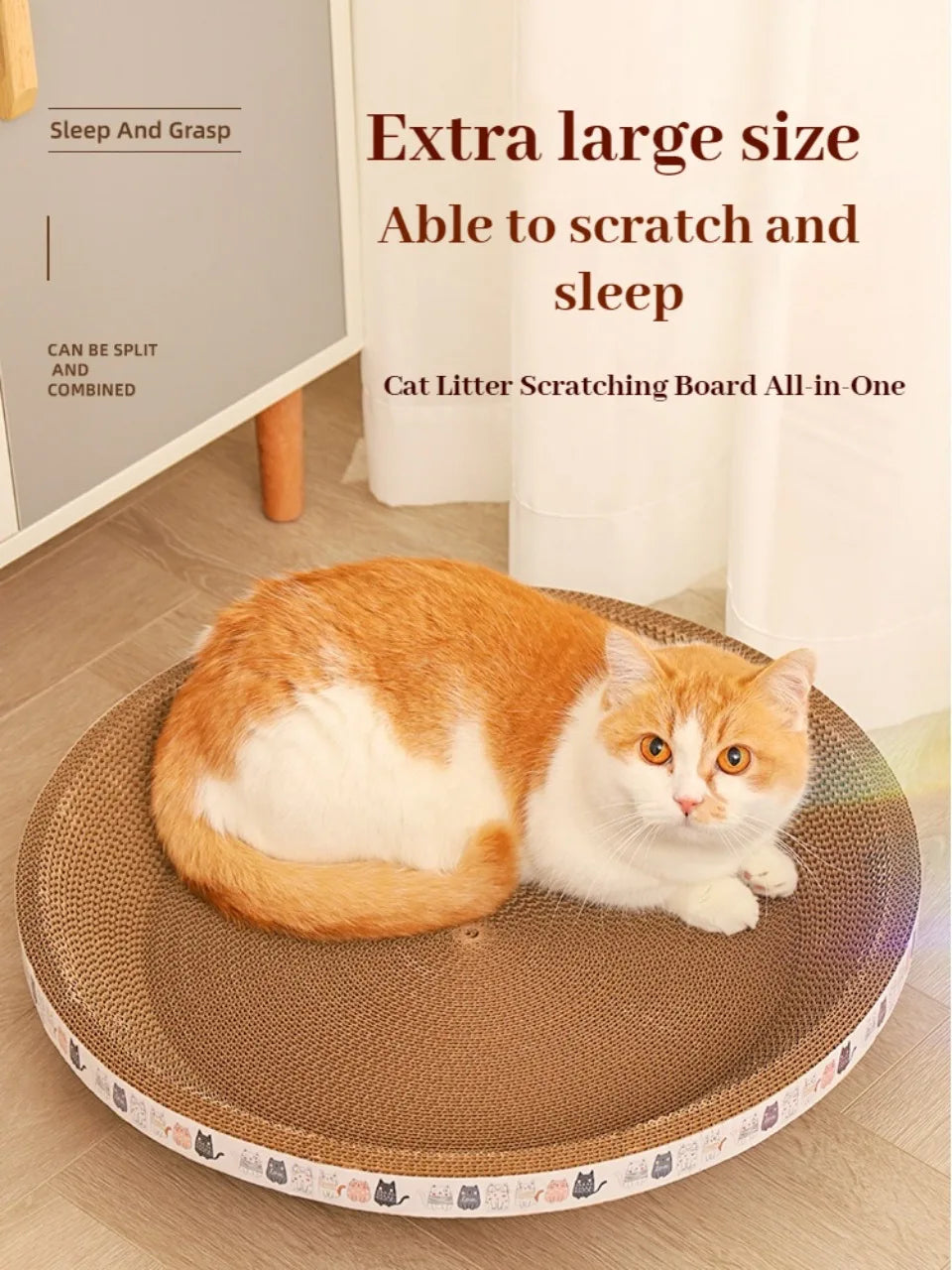 Corrugated Cat Scratching Post with Catnip & Lounge Bed