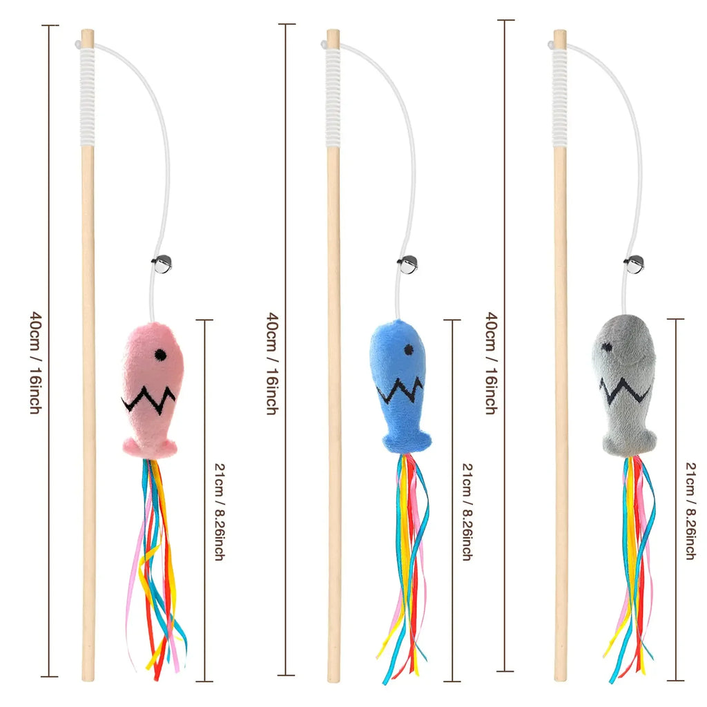 Cat Wand Toy with Bell & Catnip – Interactive Teaser for Indoor Cats