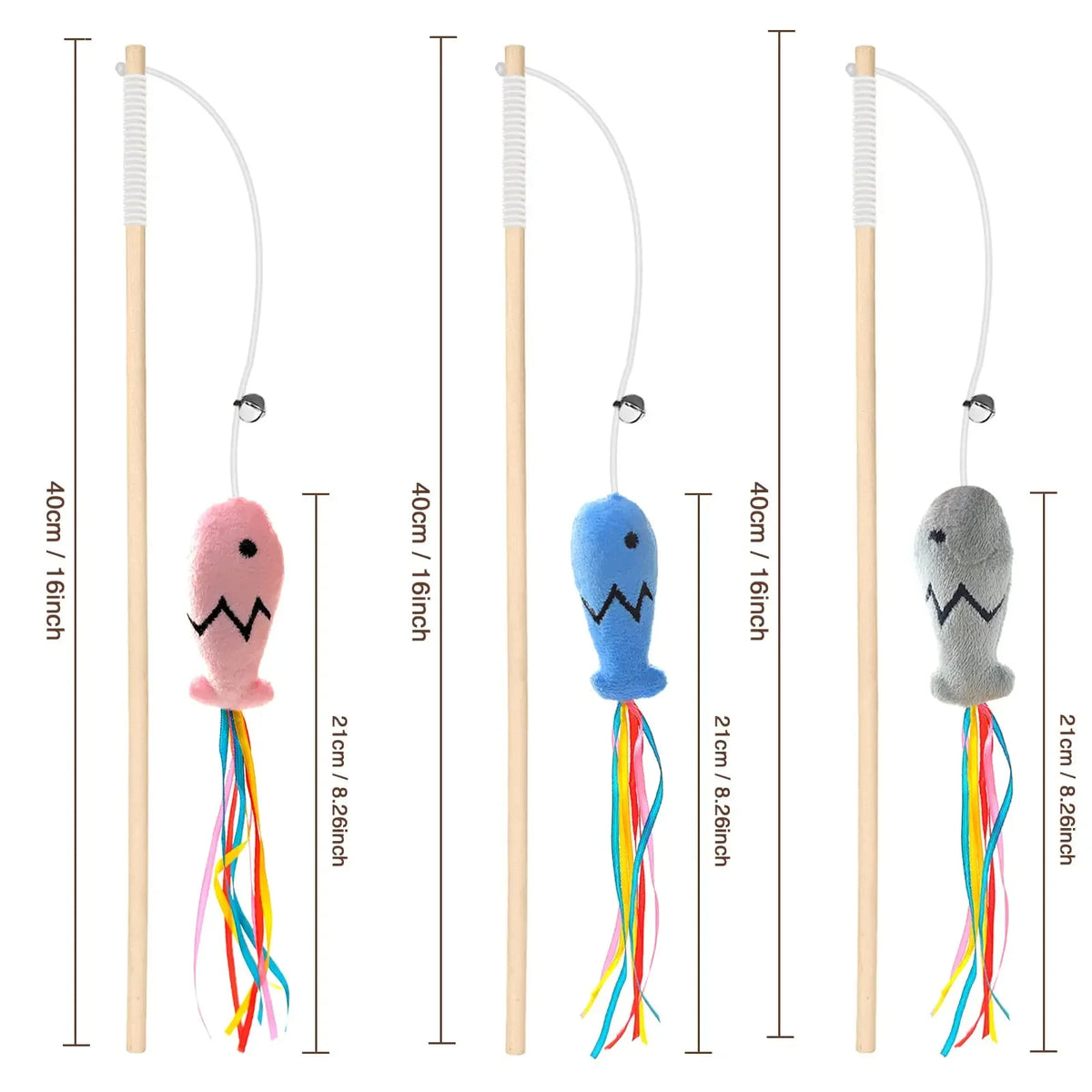 Cat Wand Toy with Bell & Catnip – Interactive Teaser for Indoor Cats