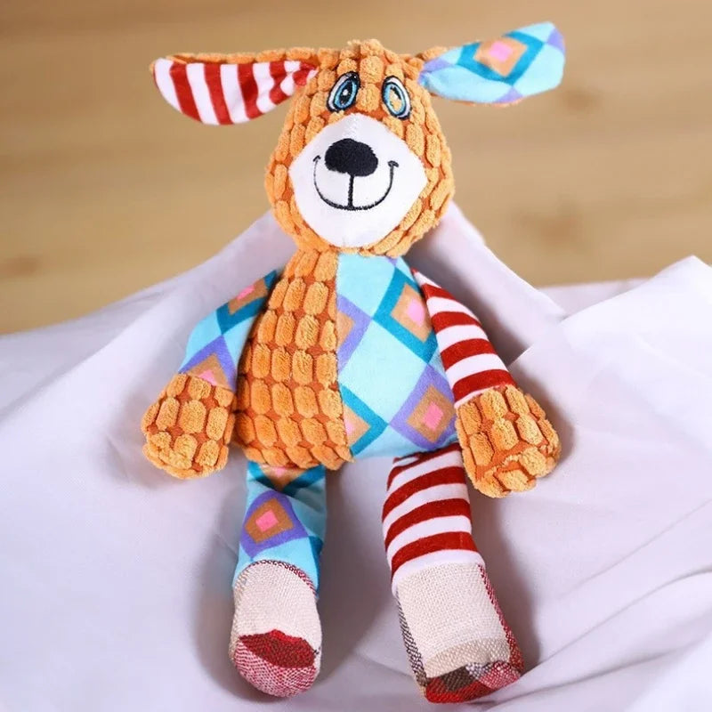 Plush Squeaky Dog Toy – Elephant, Fox & Puppy Designs