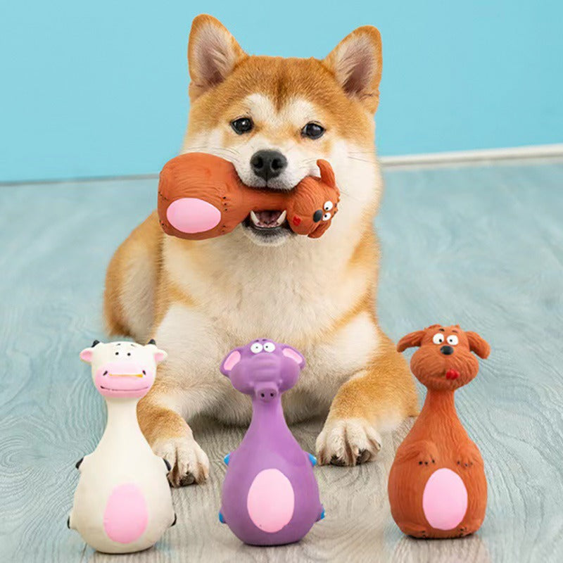 Dog Chew Toy Rubber Squeaky Dental Toy for Dogs & Cats  Character count: 55