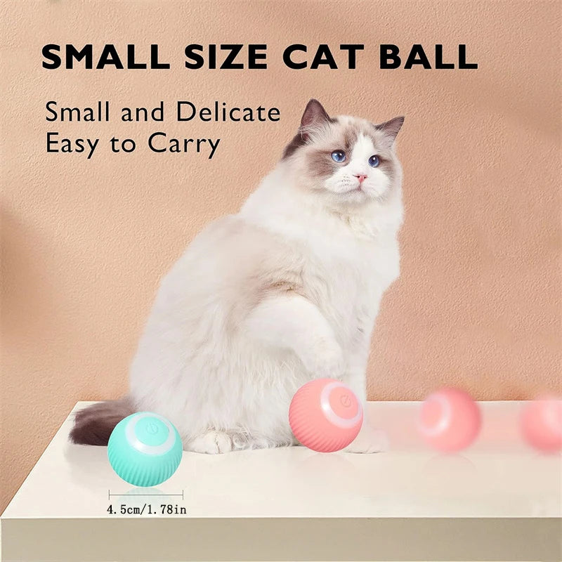 Automatic Interactive Cat Toy Ball – USB Rechargeable Rolling Toy