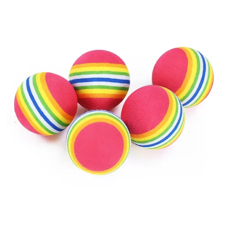 Rainbow Cat Ball Toy – Interactive Rubber Play Ball