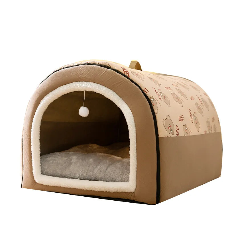 Large Dog House – Warm Washable Covered Bed for Dogs