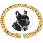 Cuban Link Dog Collar – Diamond Chain with Secure Buckle