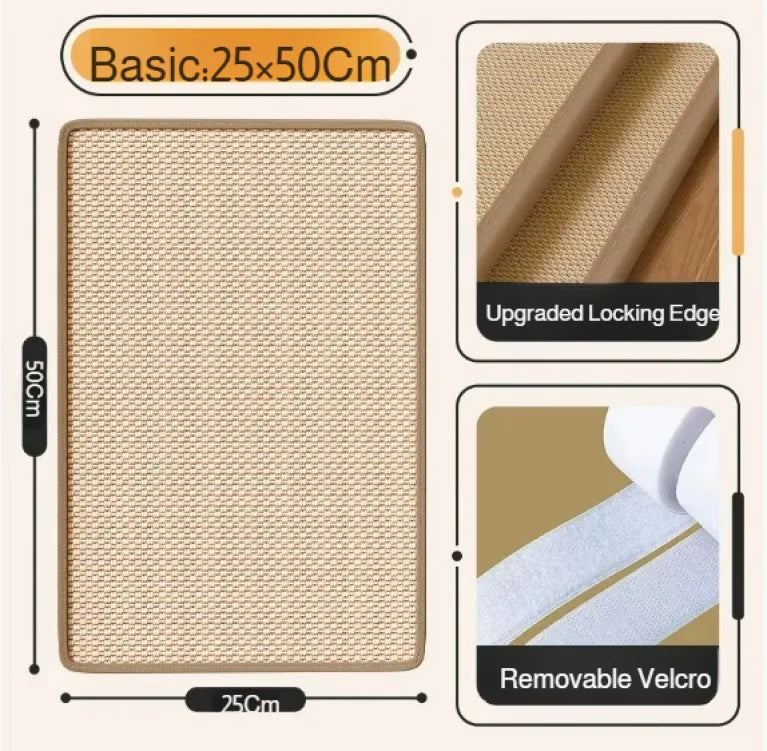 Multi-Function Cat Sisal Scratcher Pad, Sofa Protection Anti-Scratch Mat, No Lint Claw Grinding Pad for Cat Pet Daily Supplies