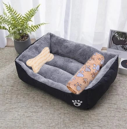 Large Dog Bed – Warm Square Pet Nest for Dogs & Cats
