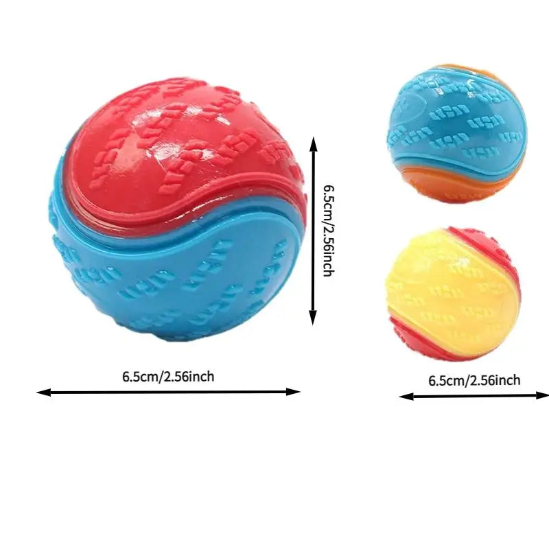 Dog Chew Ball Silicone Squeaky Teeth Cleaning Toy