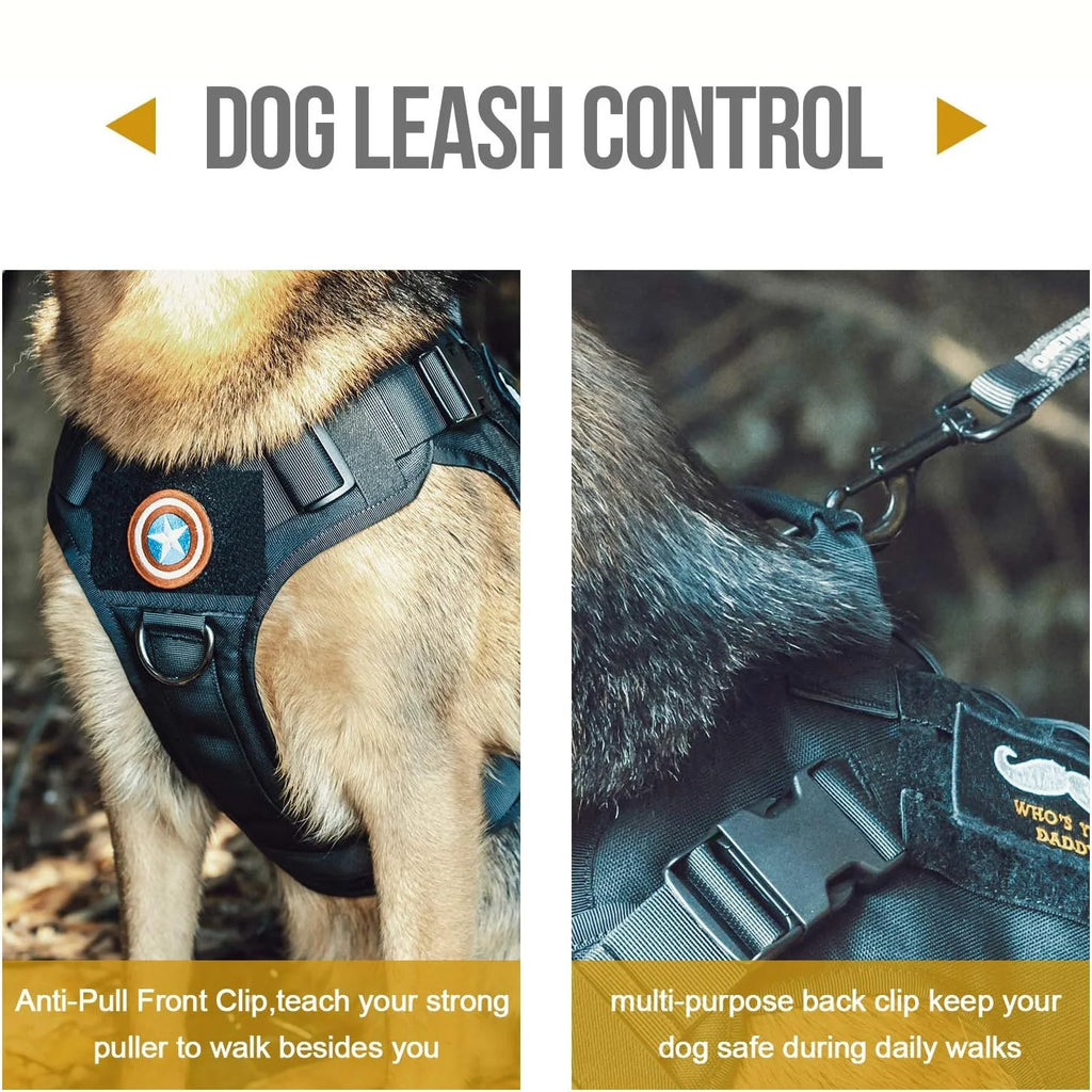 Tactical Dog Harness with Handle, Adjustable No-Pull Dog Vest