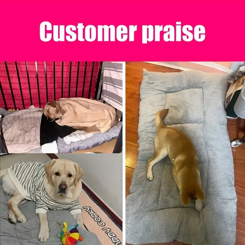 Plush Dog Bed – Oversized Soft Sofa Crate Pad for Cats & Dogs