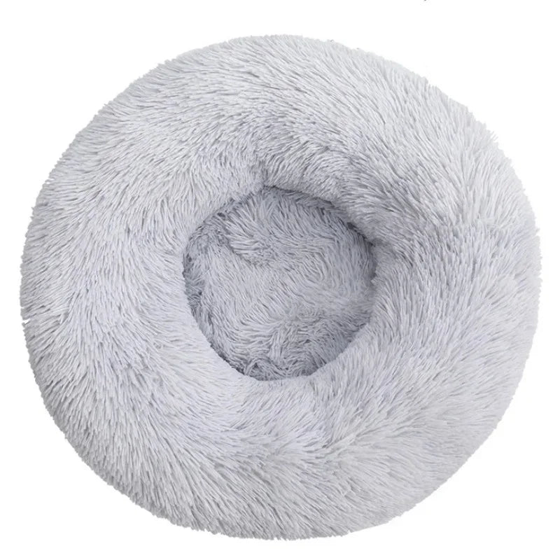 Plush Dog Bed Round Soft Calming Bed for Small Large Dogs & Cats