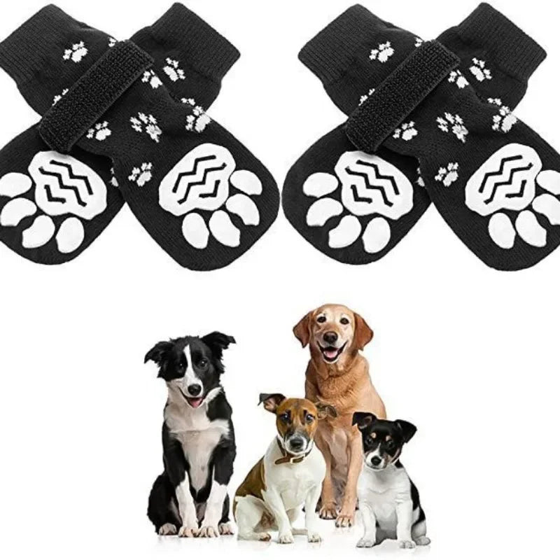 Dog Socks with Straps – Anti Slip Paw Protector for Indoor Floors