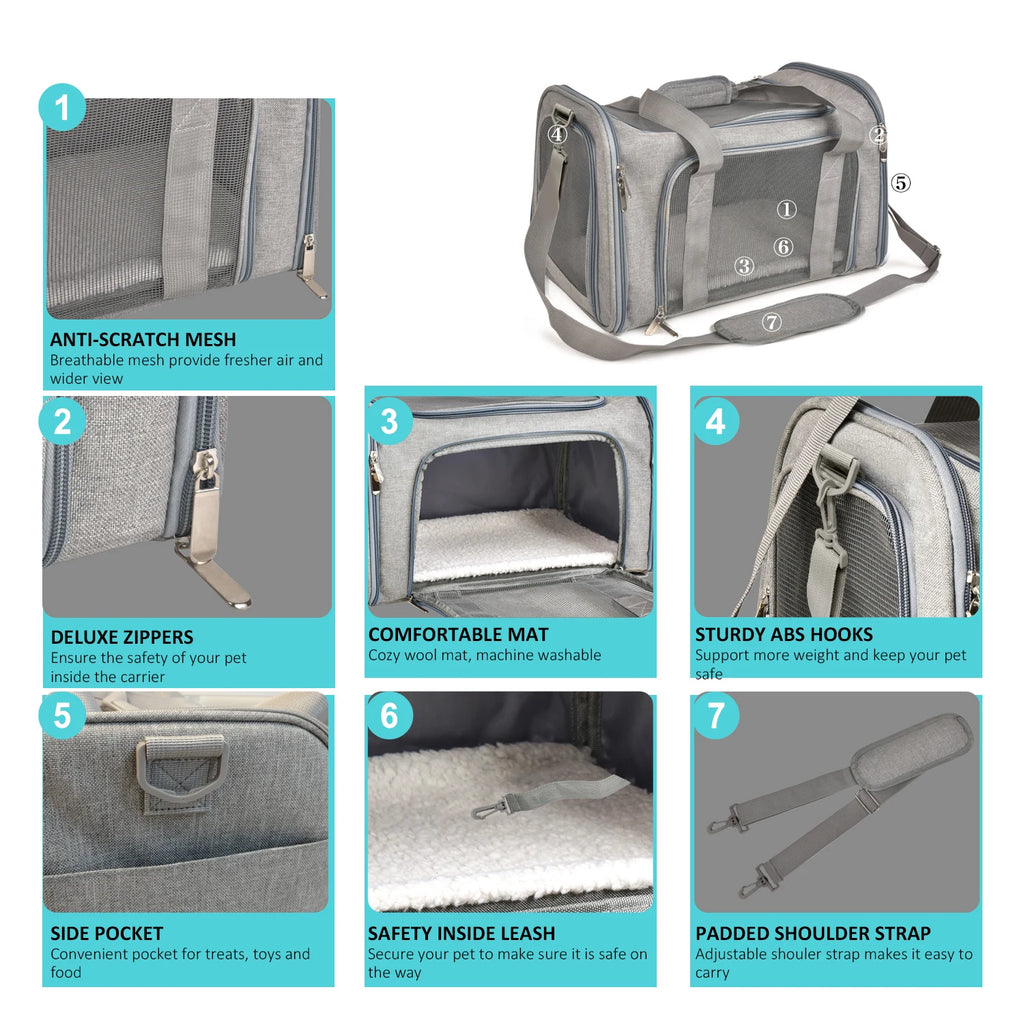 Small Dog Carrier Backpack – Soft-Sided Cat & Pet Travel Bag