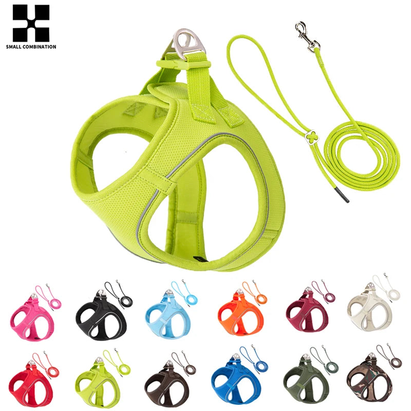 Dog Harness and Leash Set – Adjustable Reflective Puppy Harness