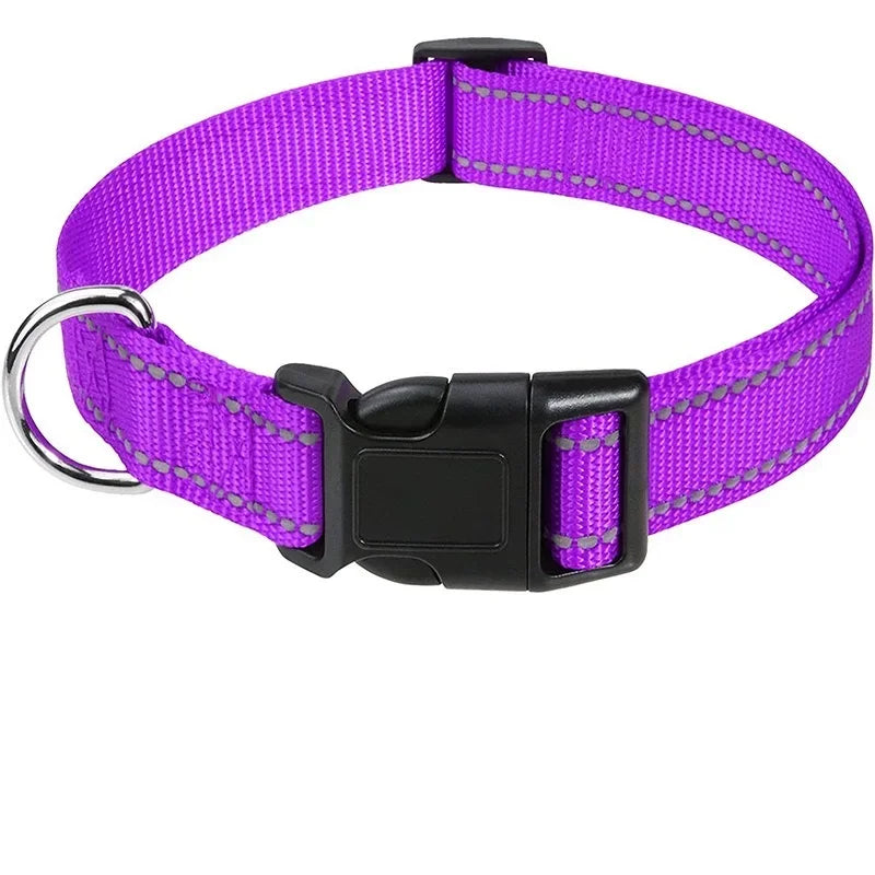Reflective Dog Collar, Adjustable Nylon Safety Collar for Small Dogs