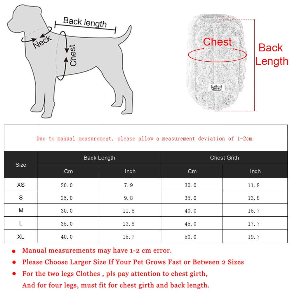Fleece Dog Sweater for Small Dogs & Cats