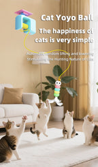 Automatic Interactive Cat Toy with Flying Feather & Elastic Rope