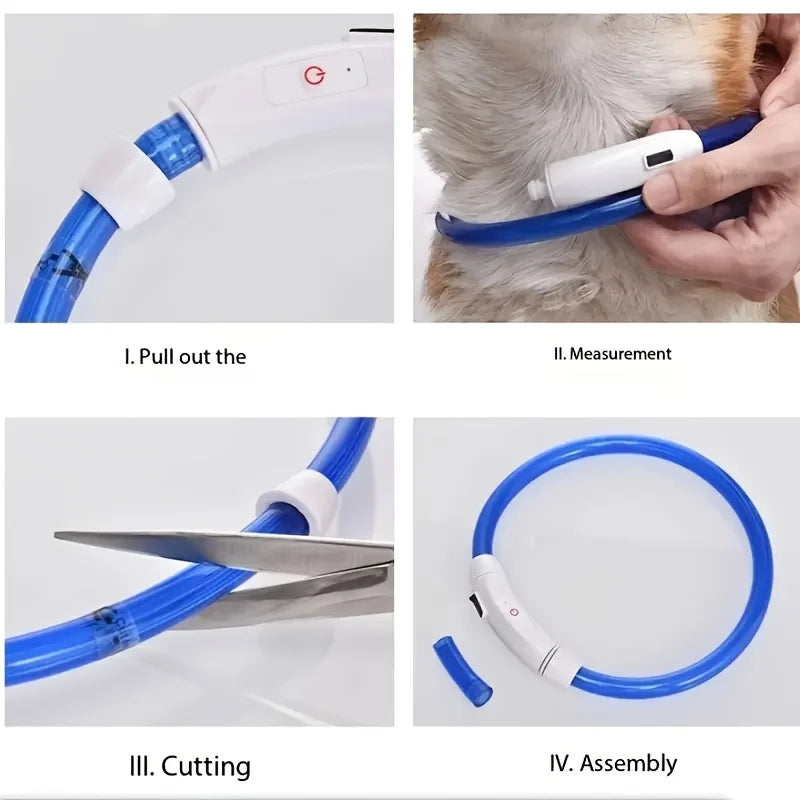 LED Dog Collar – USB Rechargeable Light-Up Reflective Collar