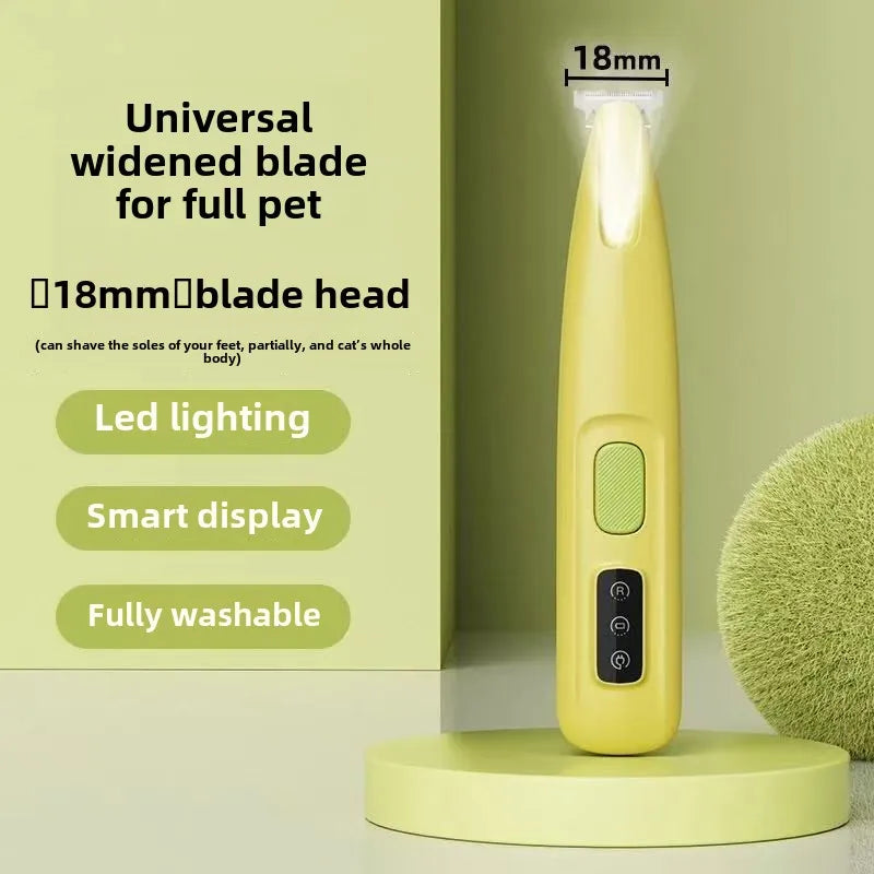 Dog Paw Trimmer with LED Light – Waterproof Rechargeable Dog Clipper