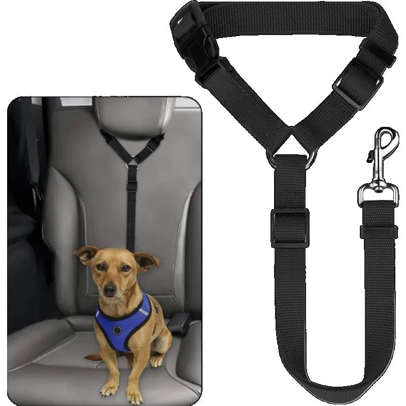 Dog Car Seat Belt – Adjustable Nylon Pet Safety Leash