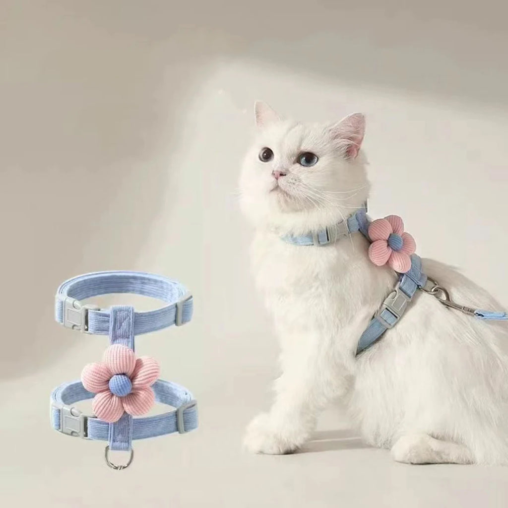 Cat Harness and Leash Set – Adjustable Walking Harness