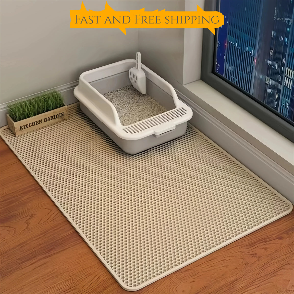 Cat Litter Mat – Double Layer Waterproof Non Slip Pad