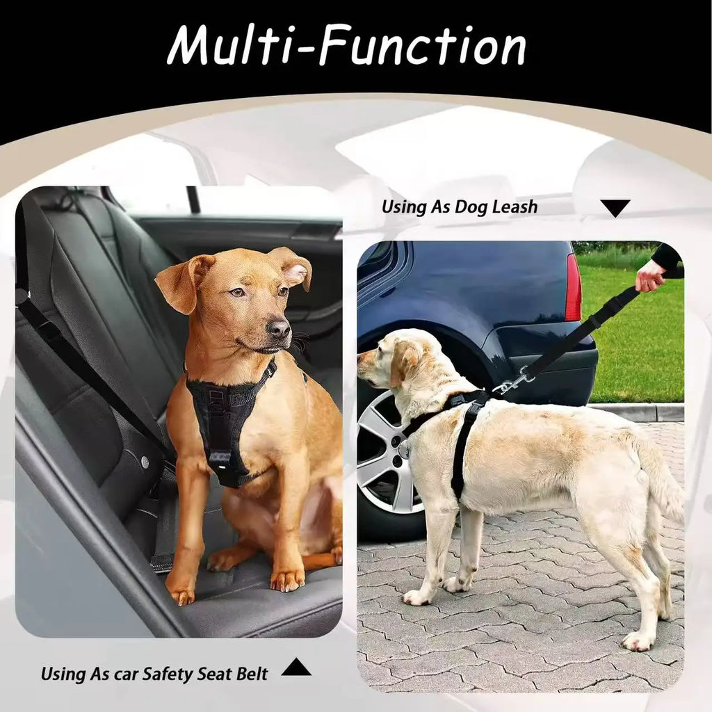 Dog Car Seat Belt – Adjustable Nylon Pet Safety Leash