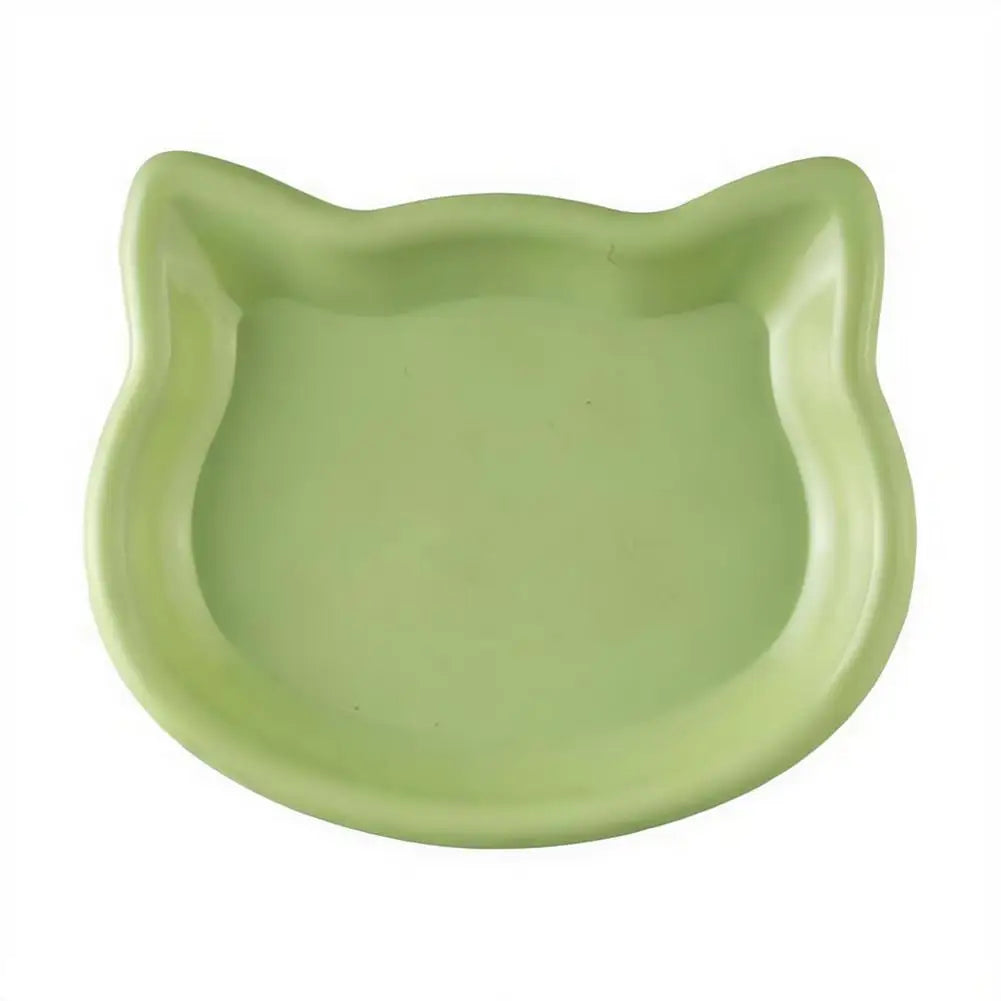 Cat Food Bowl – Shallow Plastic Cat Feeding Dish for Wet & Dry Food
