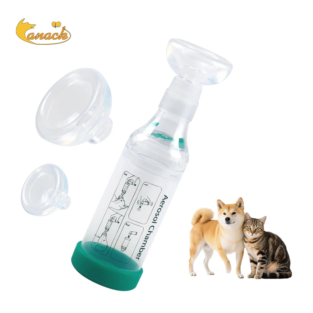 Cat Inhaler Spacer Aerosol Chamber with Silicone Masks