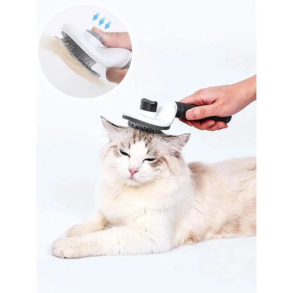 Self Cleaning Pet Hair Brush – Dog & Cat Grooming Slicker