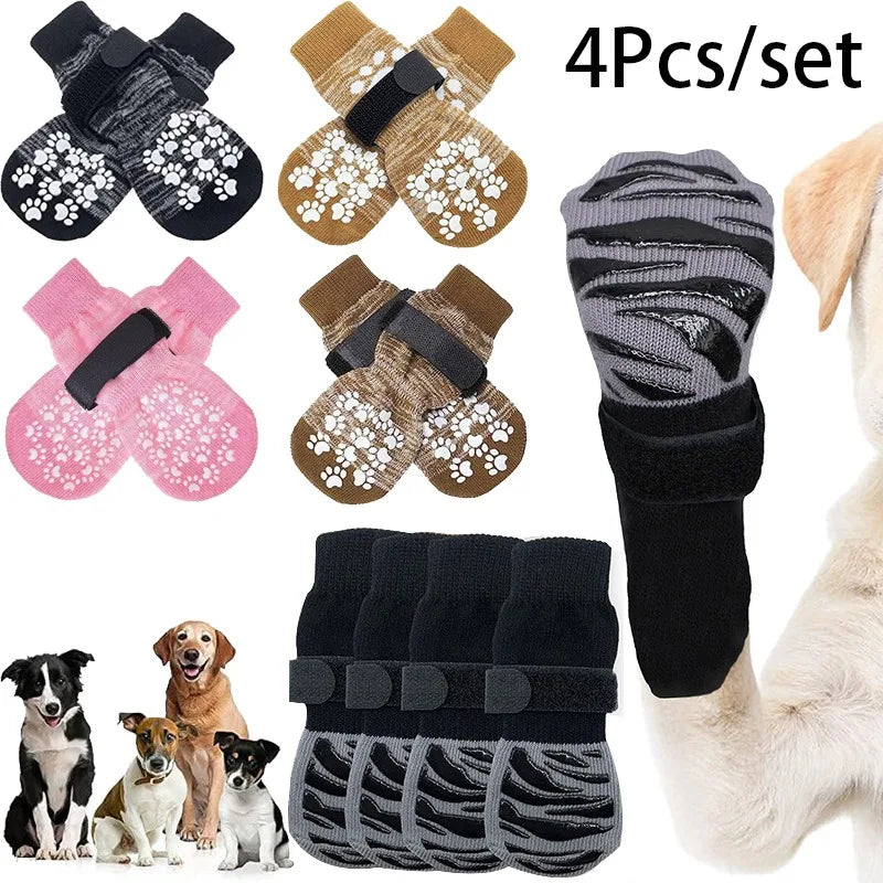 Dog Socks with Straps – Anti Slip Paw Protector for Indoor Floors