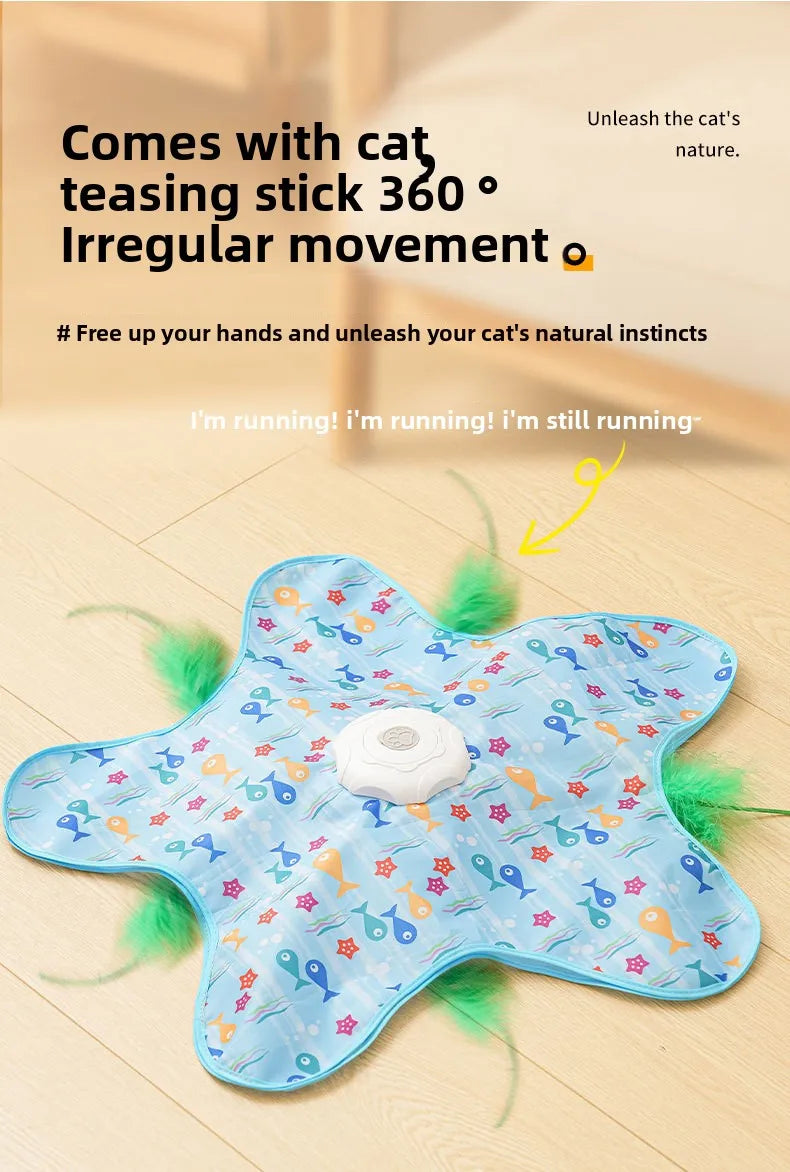 Automatic Hide and Seek Cat Toy – Moving Feather Interactive Toy