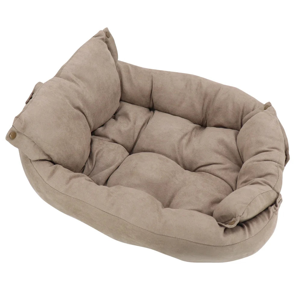Warm Dog Sofa Bed – Thick Washable Winter Bed for Dogs & Cats