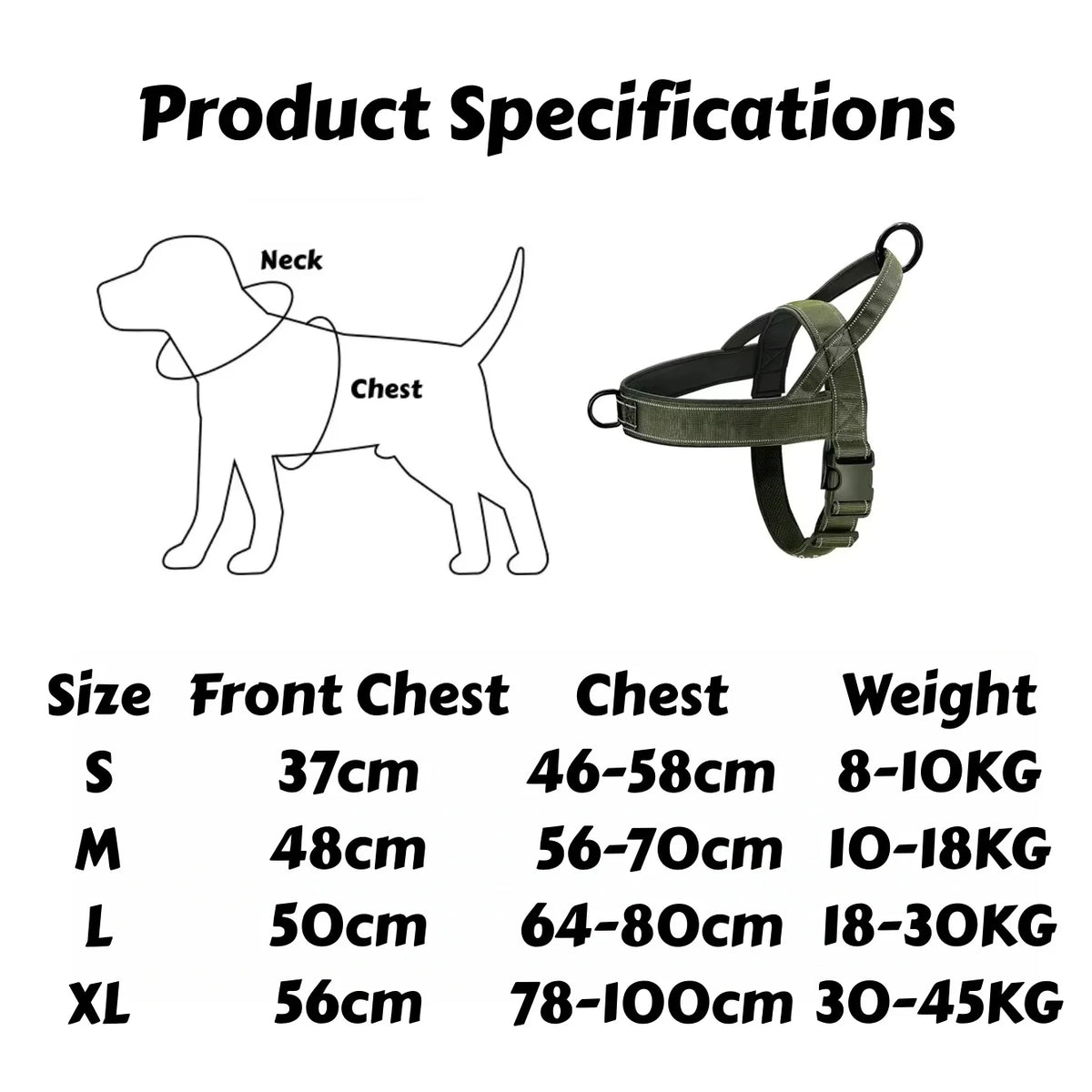 No Pull Dog Harness Large Breed Adjustable Reflective Padded Vest