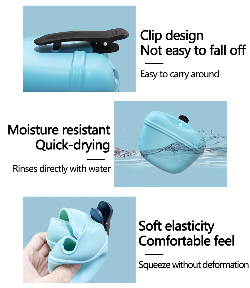 Dog Treat Pouch – Portable Silicone Training & Walking Bag