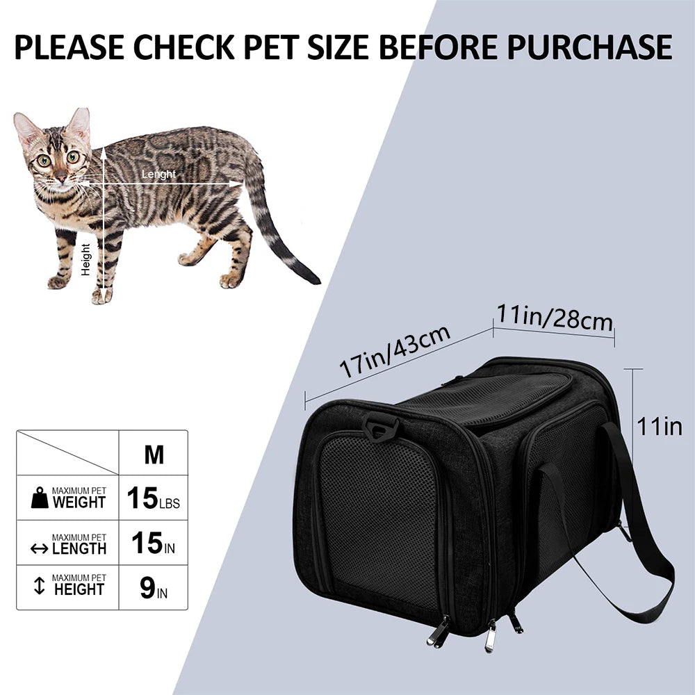 Small Dog Carrier Backpack – Soft-Sided Cat & Pet Travel Bag